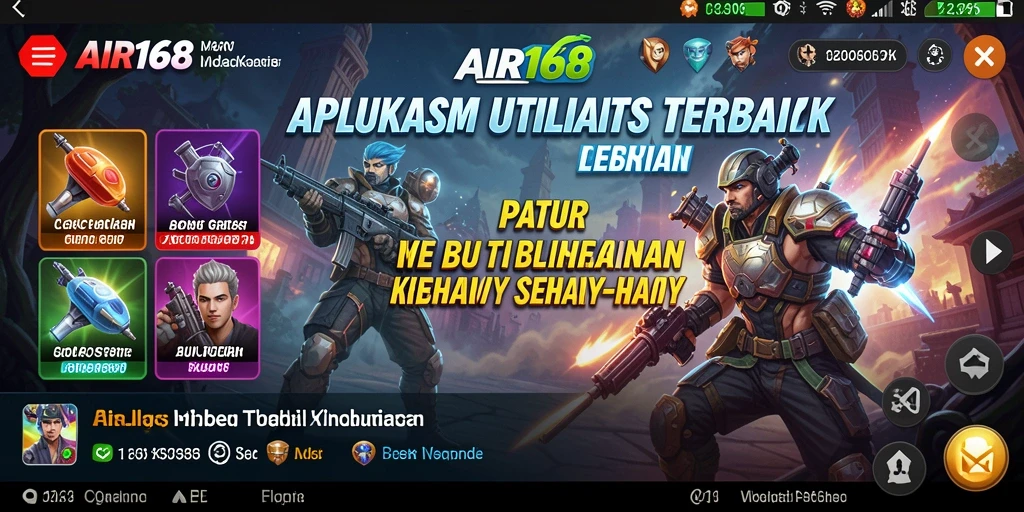 Screenshot utama AIR168 menampilkan fitur utama aplikasi Utility.