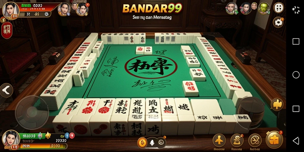 Screenshot utama BANDAR99 menampilkan gameplay Mahjong yang menarik.