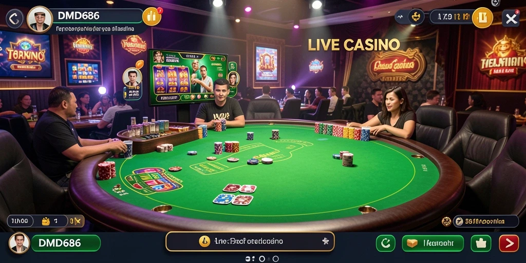 Tampilan gameplay Live Casino yang mengasyikkan di DMD686.