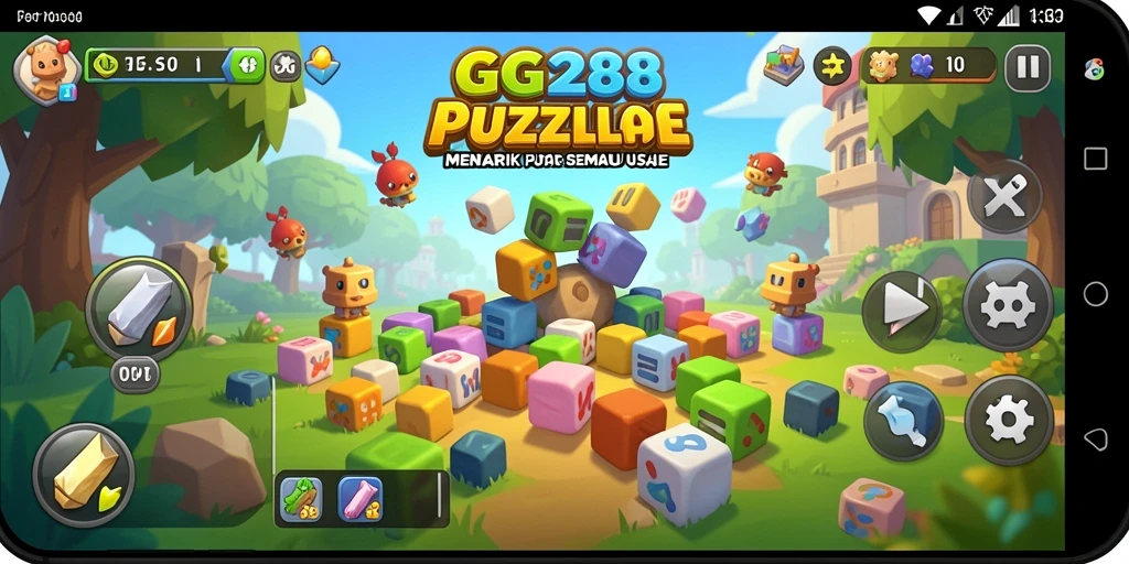 Screenshot gameplay GG288 menampilkan tantangan puzzle yang mendebarkan.