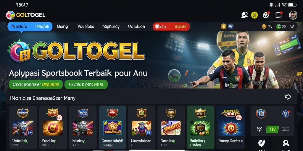 Tangkapan layar GOLTOGEL menampilkan interface taruhan olahraga yang menarik.