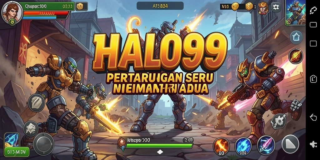 Tampilan gameplay HALO99 yang menegangkan dengan pertarungan sengit.
