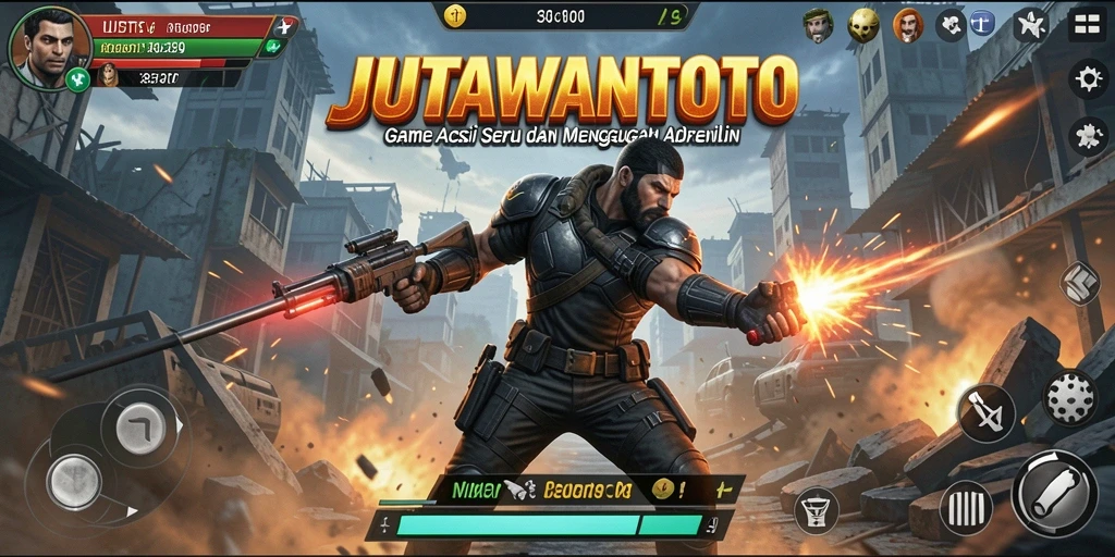 Tangkapan layar JUTAWANTOTO menampilkan aksi pertempuran yang mendebarkan.