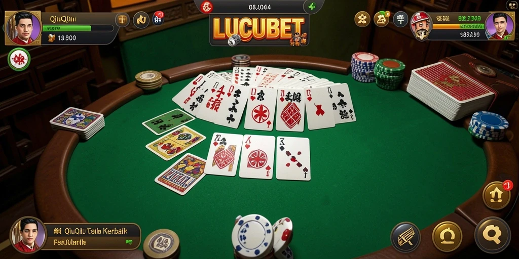 Tangkapan layar gameplay QiuQiu yang menegangkan di LUCUBET.
