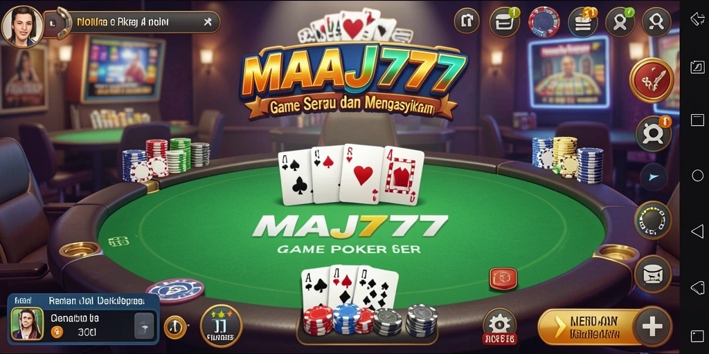 Tampilan gameplay poker yang mengasyikkan dalam MAJ777.