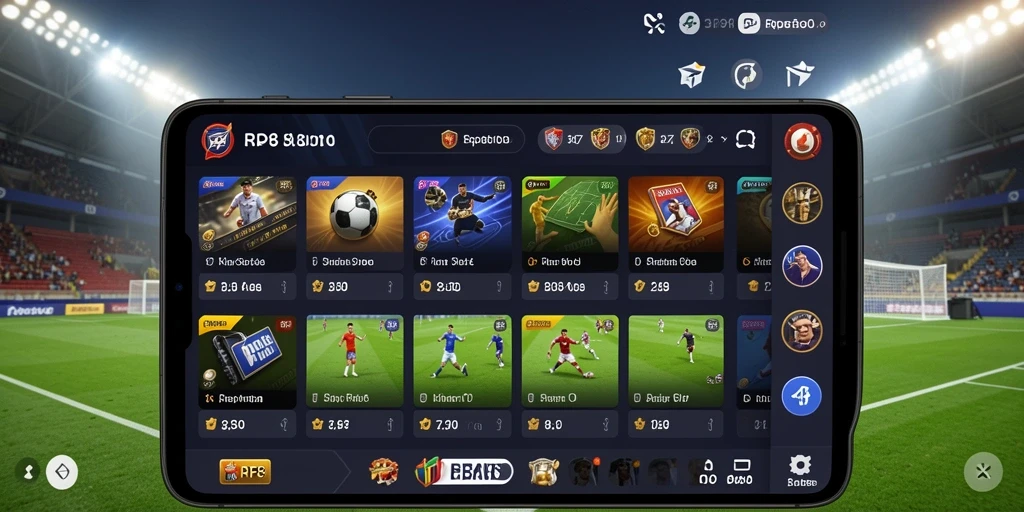 Screenshot utama RP8 menampilkan fitur taruhan yang menarik.
