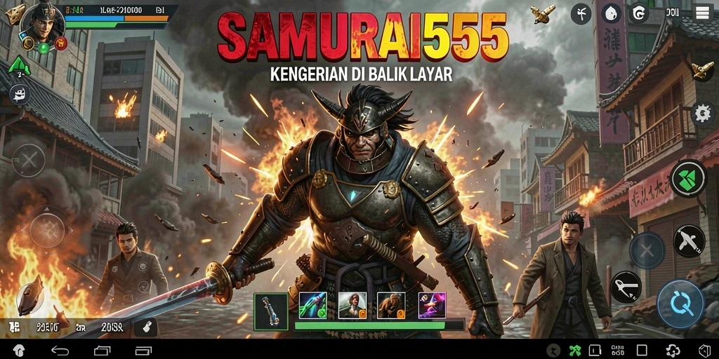 Screenshot utama SAMURAI555 menampilkan suasana permainan Horror yang mencekam.