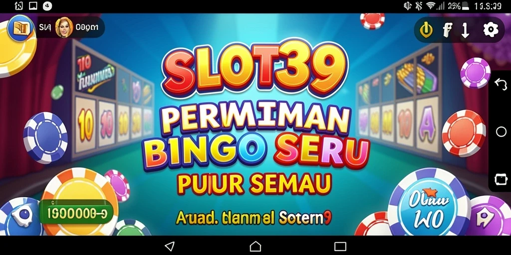 Tampilan gameplay menarik di SLOT39 dengan kartu Bingo berwarna-warni.
