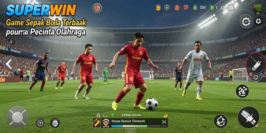 Tampilan gameplay <strong>SUPERWIN</strong> yang menarik dalam pertandingan sepak bola.
